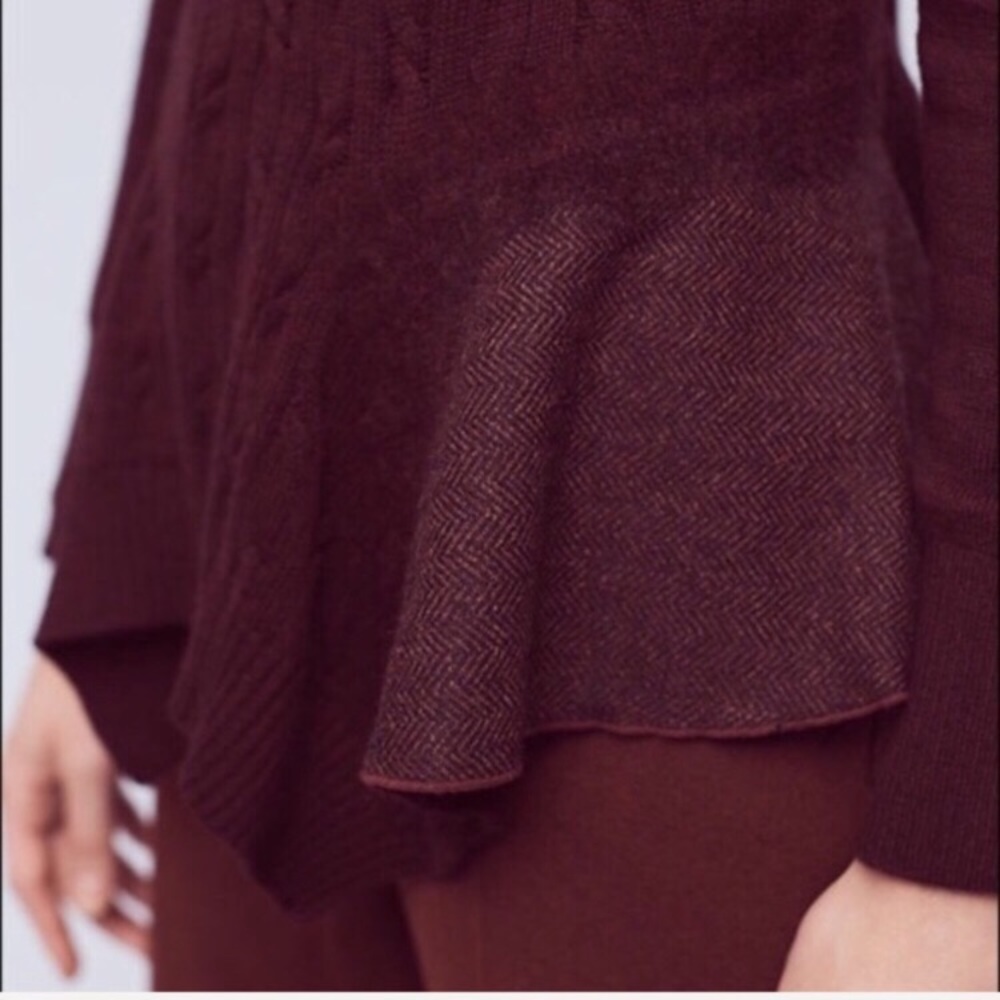 Anthropologie Maroon Crew Neck Sweater - Picture 2 of 8